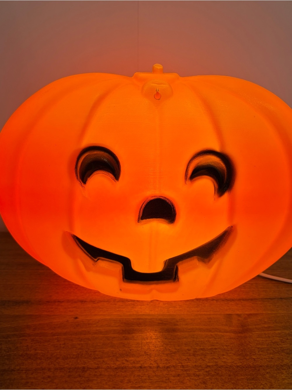 Vintage Flat Pumpkin Blow Mold with Light Kit